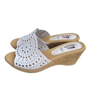 SPRING STEP Estella Ladies Italian Leather Cork wedge slide sandals Size 40 US 9